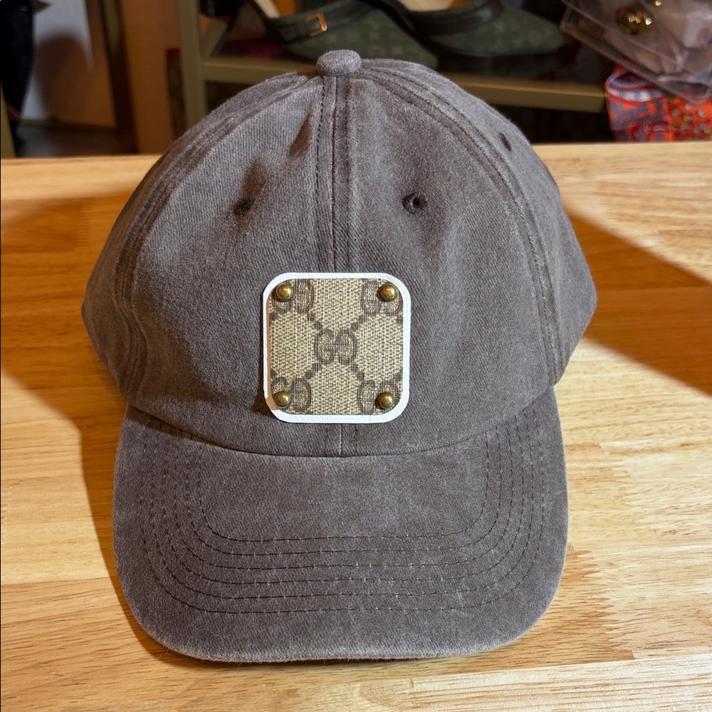 Brown Cap Upcycled Gucci Logo Patch - image 1